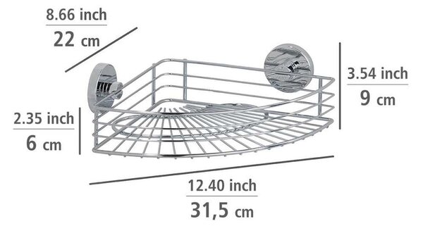 Samostojeća kutna polica Wenko Vacuum-Loc, opterećenje do 33 kg