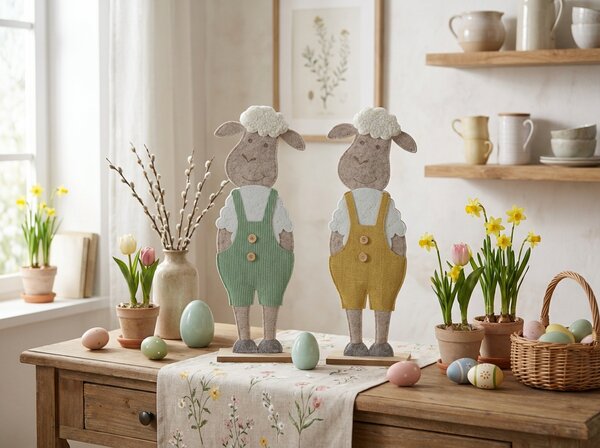 Uskrsna dekoracija FELT LAMB 50 cm - više boja Boja: Zelena
