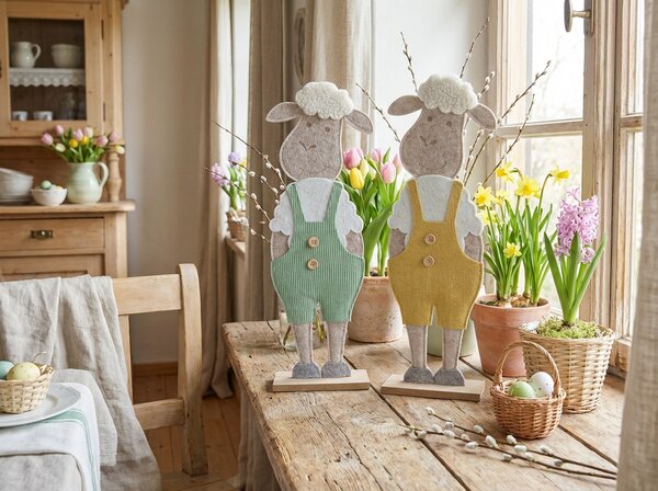 Uskrsna dekoracija FELT LAMB 50 cm - više boja Boja: Zelena