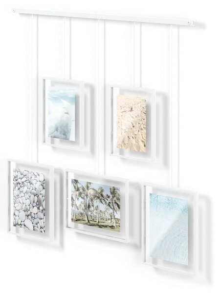 Bijeli metalni viseći okviri u setu 5 kom 66x69 cm Exhibit – Umbra