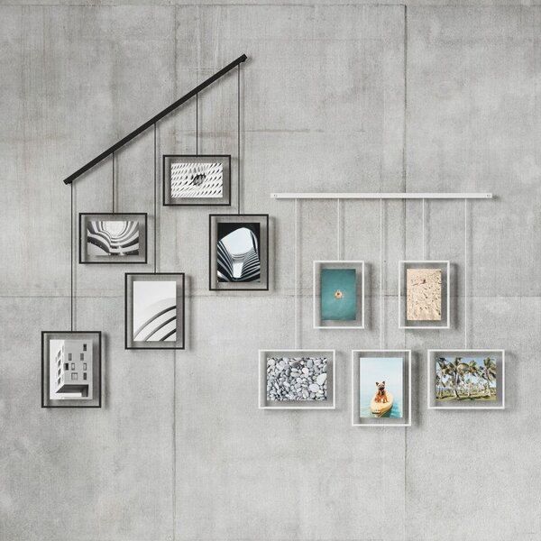 Bijeli metalni viseći okviri u setu 5 kom 66x69 cm Exhibit – Umbra