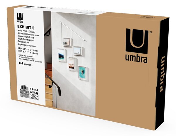 Bijeli metalni viseći okviri u setu 5 kom 66x69 cm Exhibit – Umbra