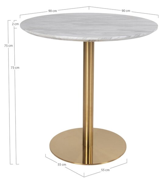 Okrugli blagovaonski stol s pločom stola u mramornom dekoru ø 90 cm Bolzano – House Nordic