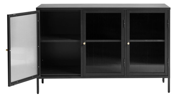 Crna metalna vitrina 132x85 cm Bronco - Unique Furniture