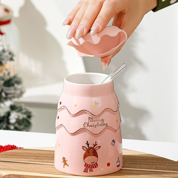 Božićna šalica 400ml - Gifty pink