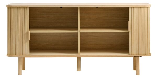 Niska komoda u dekoru hrasta s kliznim vratima u prirodnoj boji 76x160 cm Cavo – Unique Furniture