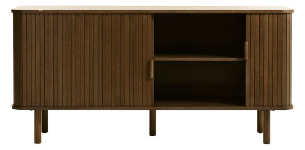 Smeđa niska komoda u dekoru hrasta s kliznim vratima 76x160 cm Cavo – Unique Furniture
