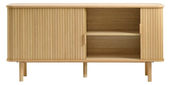 Niska komoda u dekoru hrasta s kliznim vratima u prirodnoj boji 76x160 cm Cavo – Unique Furniture