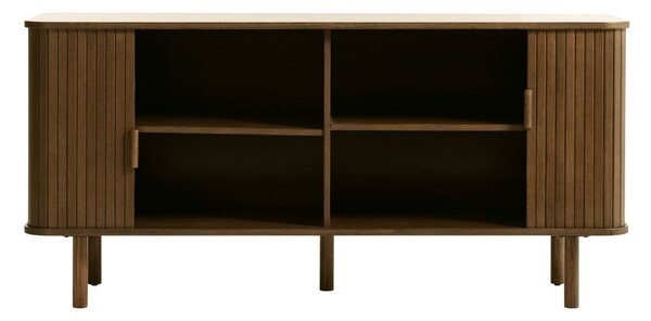 Smeđa niska komoda u dekoru hrasta s kliznim vratima 76x160 cm Cavo – Unique Furniture