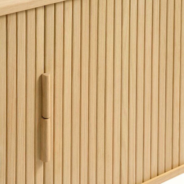 Niska komoda u dekoru hrasta s kliznim vratima u prirodnoj boji 76x160 cm Cavo – Unique Furniture