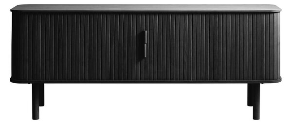 Crna TV komoda u dekoru hrasta 160x56 cm Cavo – Unique Furniture