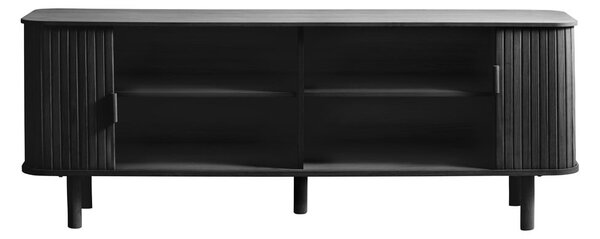 Crna TV komoda u dekoru hrasta 160x56 cm Cavo – Unique Furniture