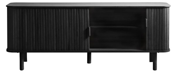 Crna TV komoda u dekoru hrasta 160x56 cm Cavo – Unique Furniture