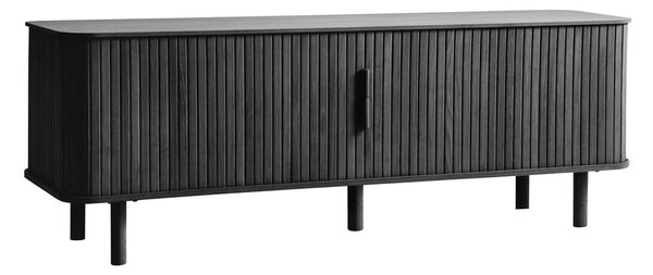 Crna TV komoda u dekoru hrasta 160x56 cm Cavo – Unique Furniture