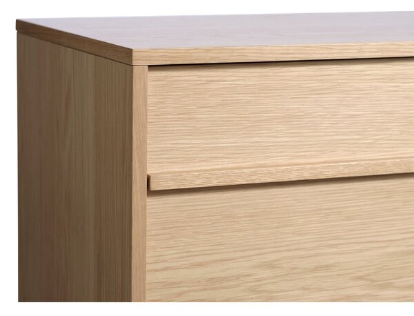 Niska komoda u dekoru hrasta u prirodnoj boji 75x140 cm Ponza – Unique Furniture