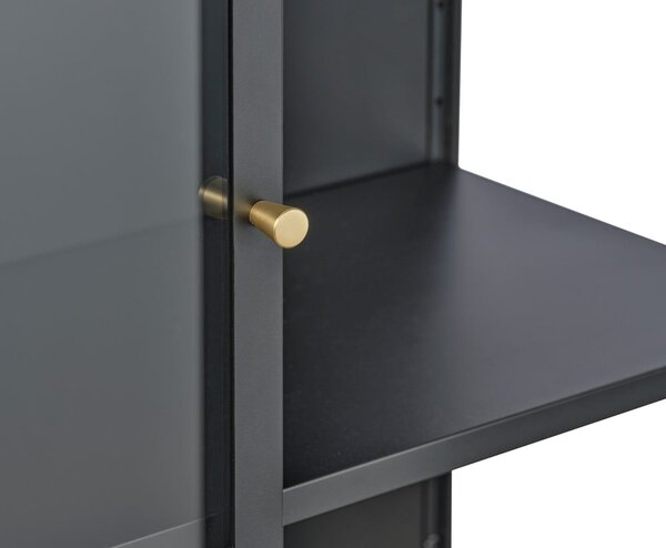 Crna metalna vitrina 90x160 cm Carmel – Unique Furniture