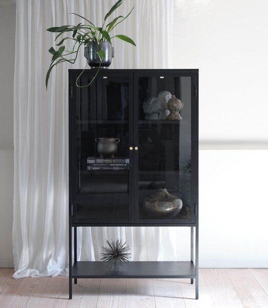 Crna metalna vitrina 90x160 cm Carmel – Unique Furniture