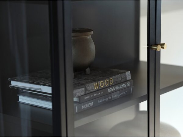 Crna metalna vitrina 90x160 cm Carmel – Unique Furniture