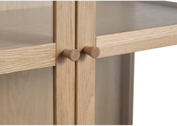Vitrina od punog hrasta u prirodnoj boji 190x90 cm Elba – Unique Furniture
