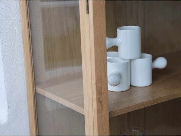 Vitrina od punog hrasta u prirodnoj boji 140x100 cm Elba – Unique Furniture