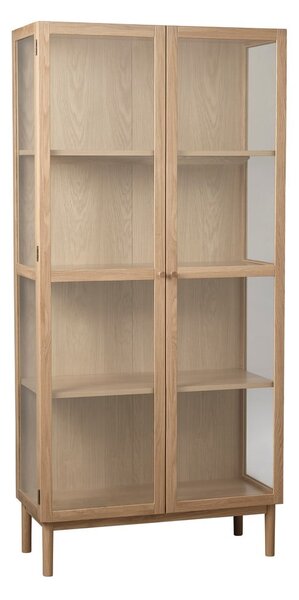 Vitrina od punog hrasta u prirodnoj boji 190x90 cm Elba – Unique Furniture