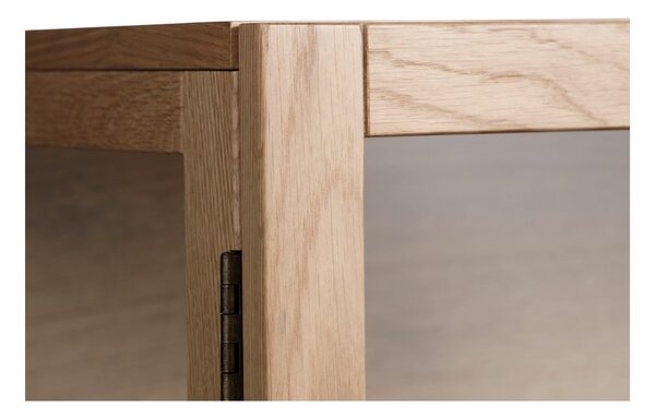 Vitrina od punog hrasta u prirodnoj boji 190x90 cm Elba – Unique Furniture