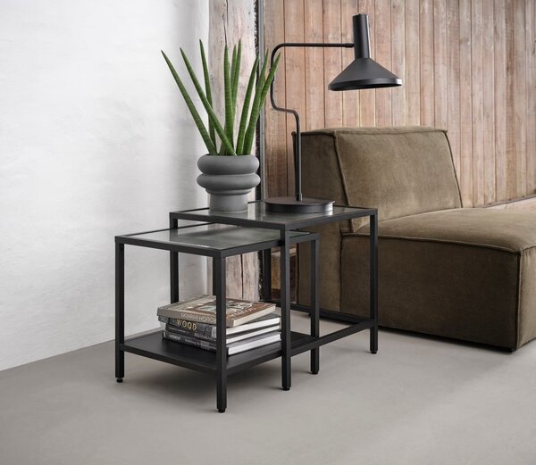 Stakleni pomoćni stolići u setu 2 kom 50x50 cm Bronco – Unique Furniture
