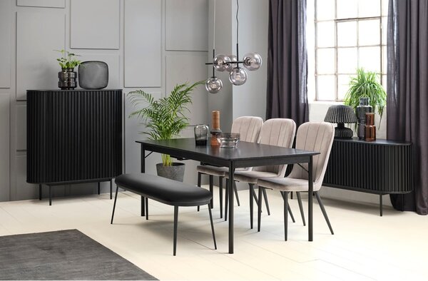 Crni blagovaonski stol 95x180 cm Savona – Unique Furniture