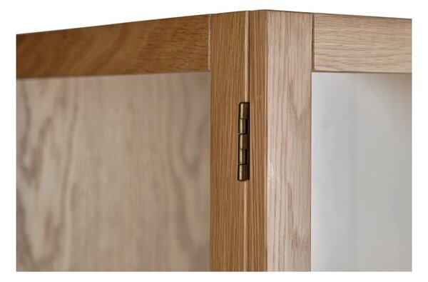 Vitrina od punog hrasta u prirodnoj boji 140x100 cm Elba – Unique Furniture