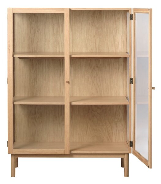 Vitrina od punog hrasta u prirodnoj boji 140x100 cm Elba – Unique Furniture