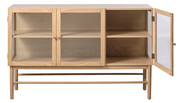 Vitrina od punog hrasta u prirodnoj boji 88x140 cm Elba – Unique Furniture