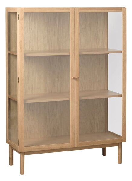Vitrina od punog hrasta u prirodnoj boji 140x100 cm Elba – Unique Furniture