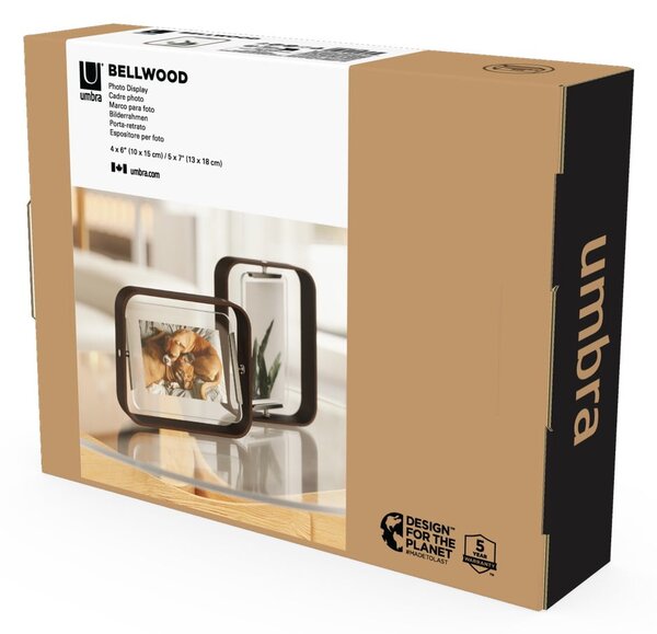Tamno smeđi drveni stojeći okvir 19x24 cm Bellwood – Umbra