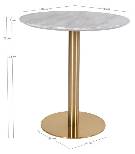 Okrugli blagovaonski stol s pločom stola u mramornom dekoru ø 70 cm Bolzano – House Nordic