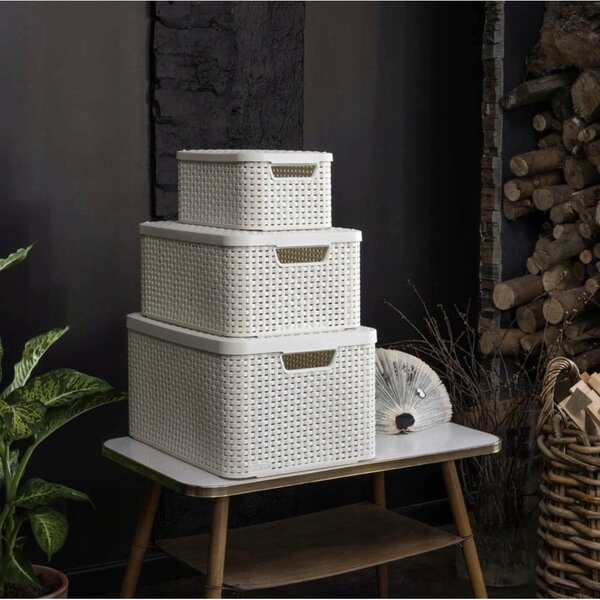 Krem plastična kutija za pohranu s poklopcem 33x44,5x25 cm Style – Curver