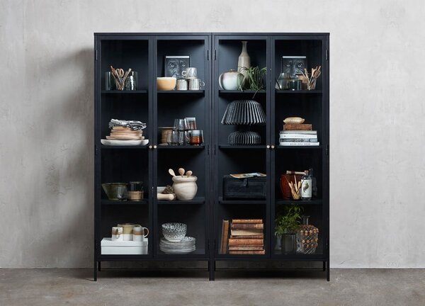 Crna metalna vitrina 90x190 cm Carmel – Unique Furniture