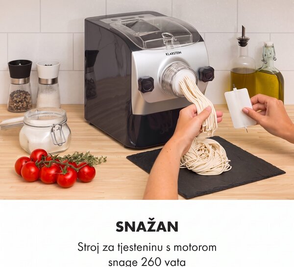 Klarstein Pastamania stroj za tjesteninu 260W, 7 nastavaka, 500 g, 60 dB, LED