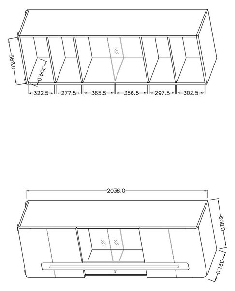 Zondo.hr Polica 180 cm Tashia Typ 02 (bijela + visoki bijeli sjaj). 1030194