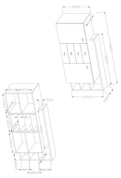 Komoda Bilsby Typ 27 (beton colorado + bijela)