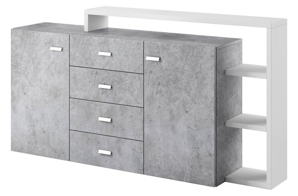 Komoda Bilsby Typ 27 (beton colorado + bijela)