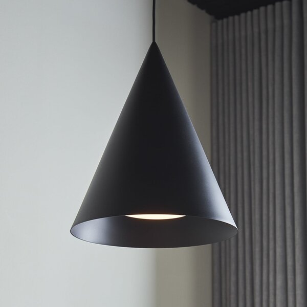 LOOM DESIGN Hanzu viseća lampa, Ø 35 cm, crna, E27, prigušiva, Crno, Dnevni boravak/blagovaonica, Aluminij