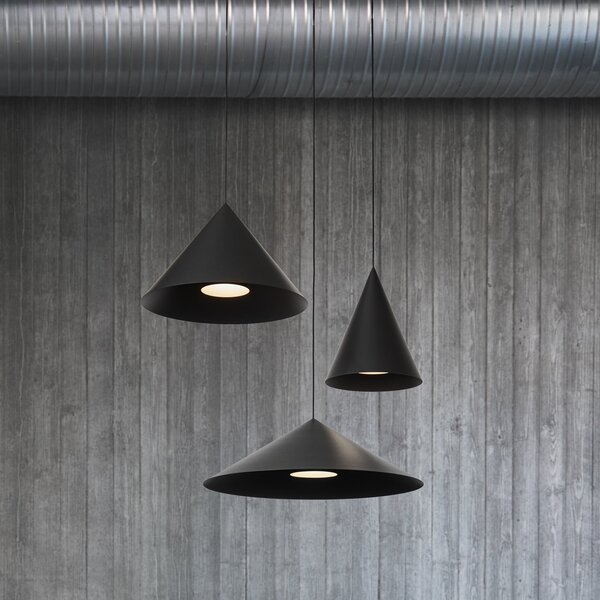 LOOM DESIGN Hanzu viseća lampa, Ø 35 cm, crna, E27, prigušiva, Crno, Dnevni boravak/blagovaonica, Aluminij
