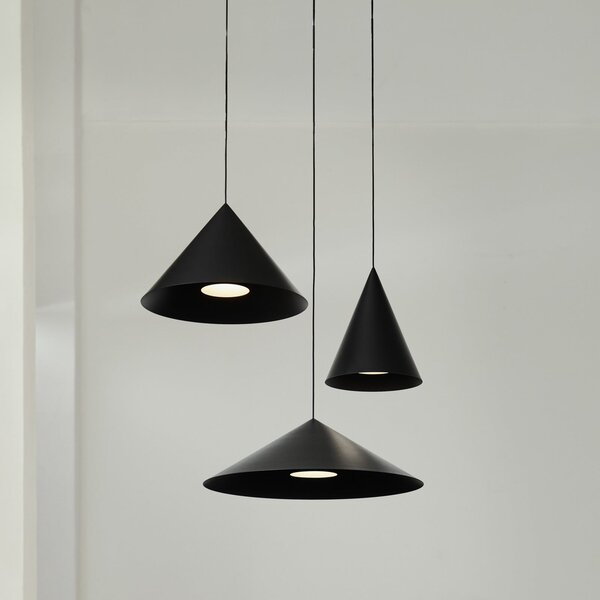 LOOM DESIGN Hanzu viseća lampa, Ø 75 cm, crna, E27, prigušiva, Crno, Dnevni boravak/blagovaonica, Aluminij