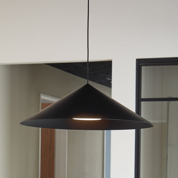 LOOM DESIGN Hanzu viseća lampa, Ø 75 cm, crna, E27, prigušiva, Crno, Dnevni boravak/blagovaonica, Aluminij