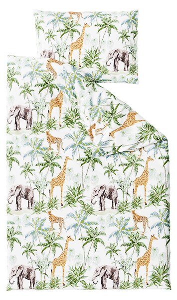 AFRICA bijela pamučna posteljina Dimenzije posteljine: 70 x 90 cm | 140 x 200 cm
