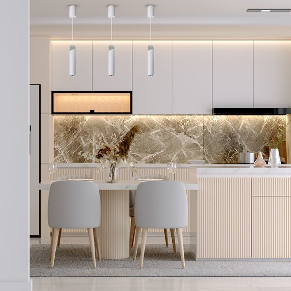 VISEĆA LAMPA NEO BIJELA KROM 1xGU10