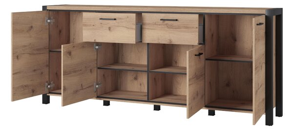 Komoda Armin Typ 25 (hrast taurus + mat crna)