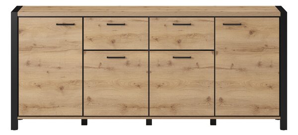Komoda Armin Typ 25 (hrast taurus + mat crna)