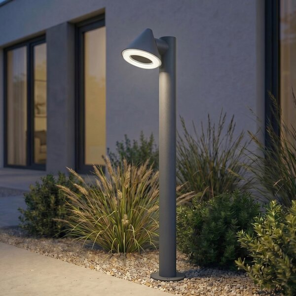 Lindby Soran LED staza svjetiljka, crna, 100 cm, metal, IP44, Crno, Metal