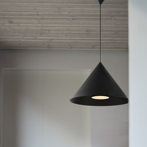 LOOM DESIGN Hanzu viseća lampa, Ø 55 cm, crna, E27, prigušiva, Crno, Dnevni boravak/blagovaonica, Aluminij
